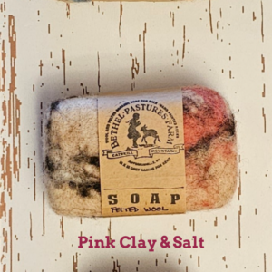 Pink Clay and Salt - Wool Felted Soap